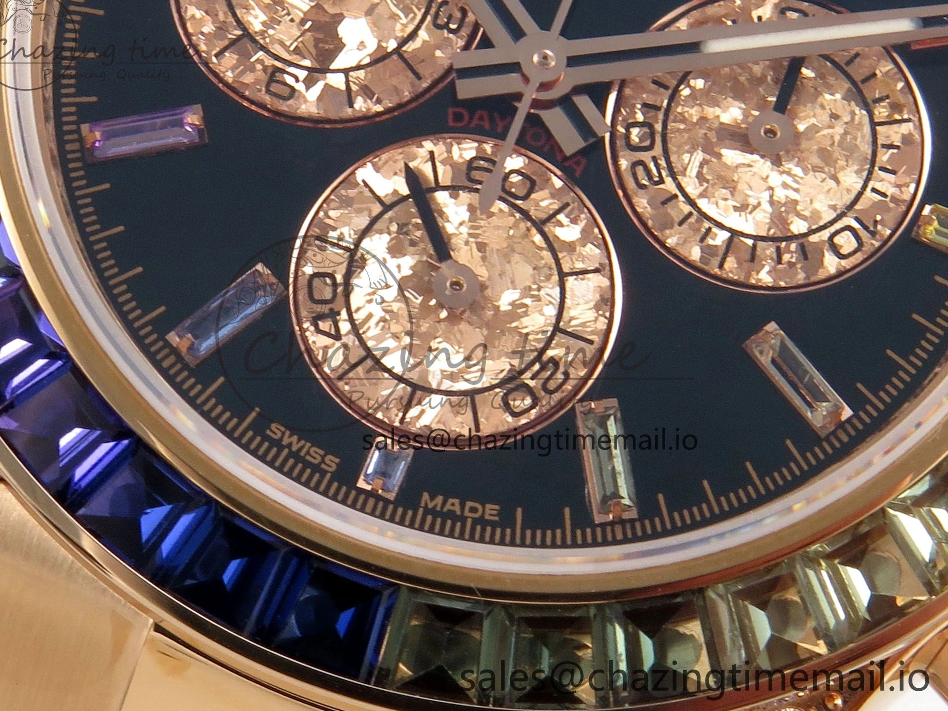 0203 FlexibleFit Daytona 116595 RBOW Rainbow IPKF Best Edition Black RG Dial on RG Bracelet DD 276